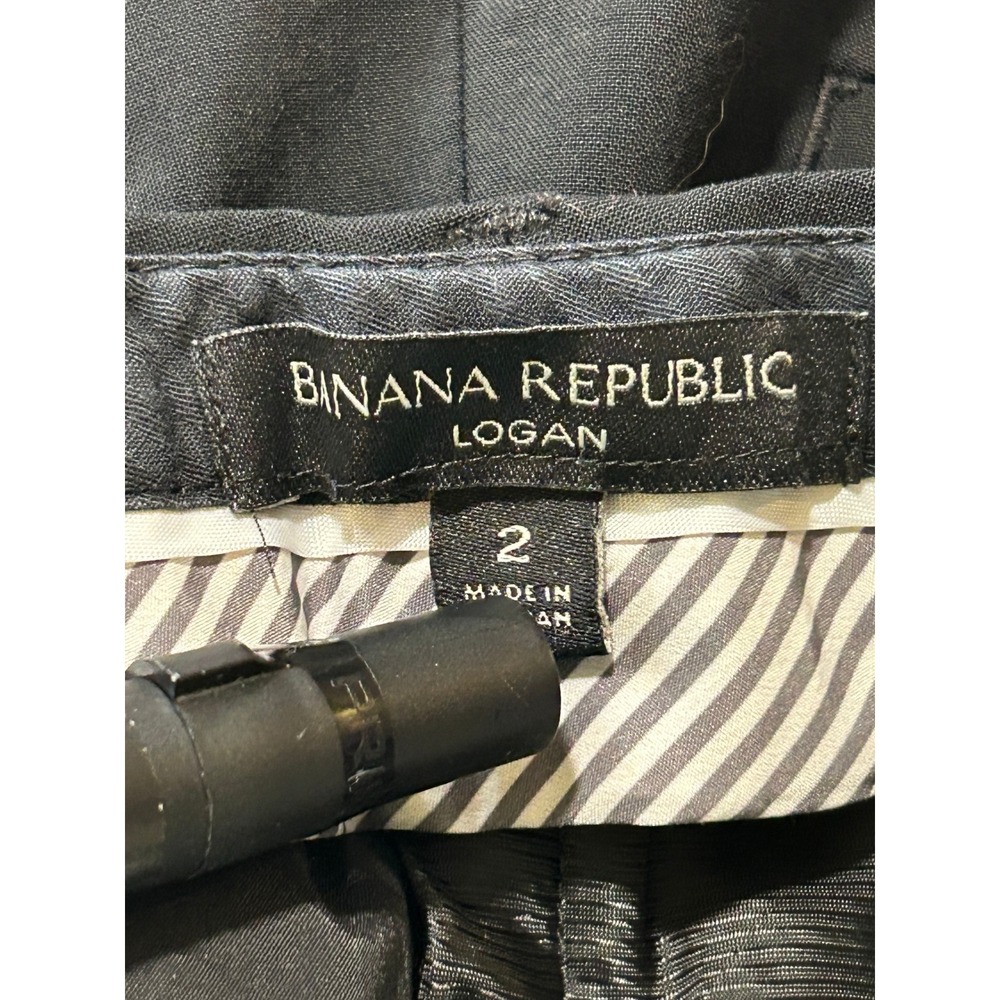 Banana Republic Logan Black Italian Wool Dress Pants Womens 2 Machine‎ Washable - Picture 8 of 9